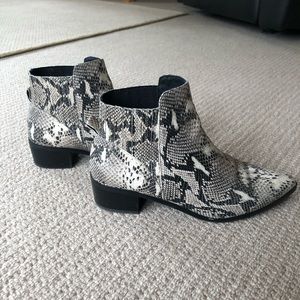 Halogen Snakeskin Booties 🐍